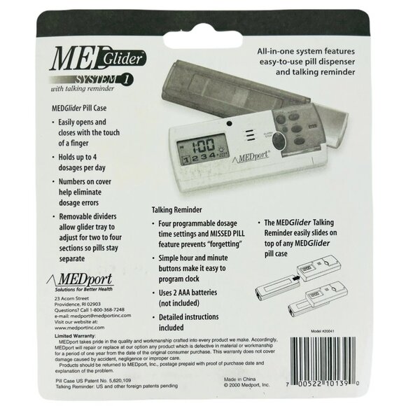 MEDport MEDGlider System 1 Talking Pill Organizer Digital Timer Reminder - Picture 4 of 7